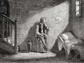 Der Dauphin in Gefangenschaft 1792, graviert von Theodor Meyer-Heine